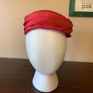 Jackie O Style Red Satin VTG Cap!